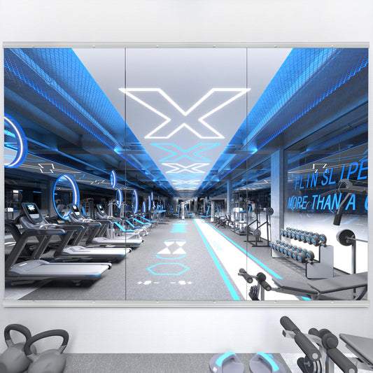 yarnuwa Gym Mirror 56X16 Inch 3Pcs Large Home Gym Mirror Frameless Wall Miiror Tempered Glass Dance Mirror Fitness Mirror Wall Mounted Mirror for Gym Yoga Dancing Studio Living Room